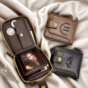 Personalized Leather Mens Wallet, Boyfriend, Him, Graduation, Dad, Husband Handwriting Engraved Custom Wallet, Father, Gift for Anniversary