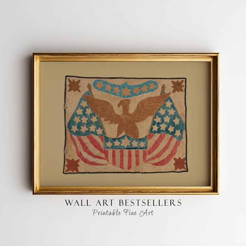 American Eagle Hooked Rug by Georgine E. Mason