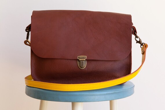 yellow shoulder bag