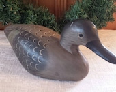 Wooden decoy duck, antique handcarved