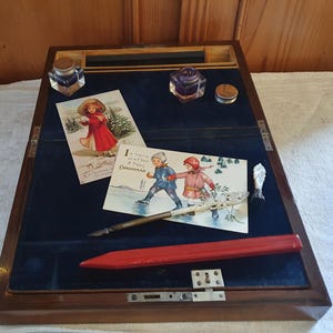 Écritoire incliné, écritoire ou boîte de bureau, néerlandais antique