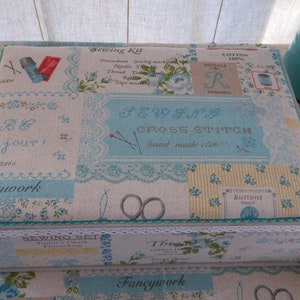 Doe-het-zelfdoos schrijf- of naaidoos A4 van 13 x 9,3 x 3,4 inch, bekleed met karton