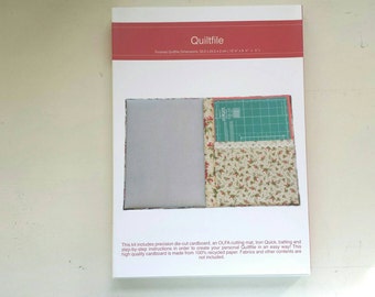 DIY kit quiltfile, quilting supply, fabric covered cartonnage incl. OLFA cutting mat