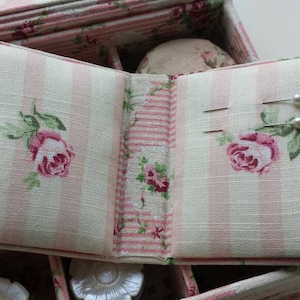DIY kit for two needle cases, needle keepers or needle books, fabric covered cartonnage