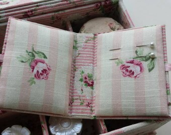 DIY kit for two needle cases, needle keepers or needle books, fabric covered cartonnage