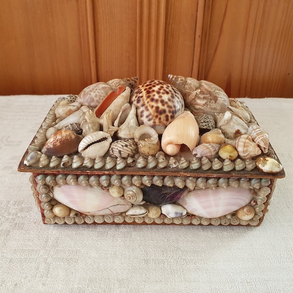 Sewing box or work box, shell box,  antique French