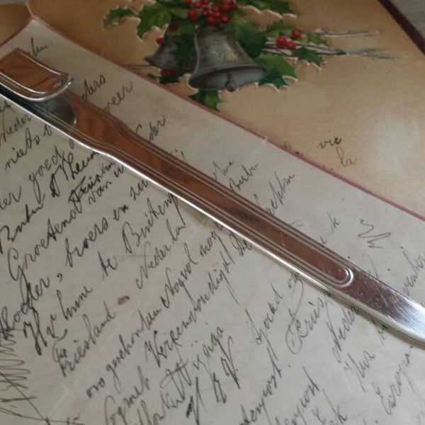 Silver paper knife, letter opener, vintage Italian