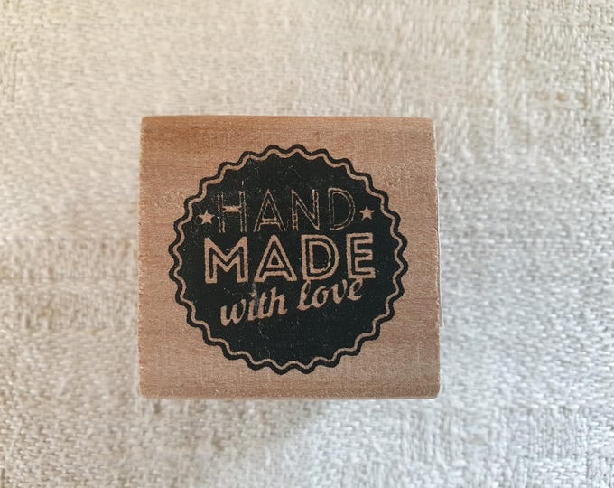 Small wooden stamp Handmade with love