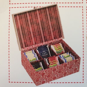 DIY-kit theedoos voor het maken van een stoffen doos of kartonnen thee-opbergdoos