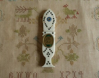 Needle case, antique French, bovine bone cloute