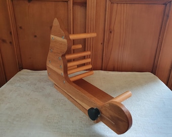 Vintage inkle loom, tablet loom, card weaving loom, rigid heddle loom, cat shaped