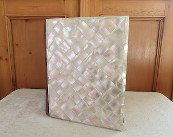 Mother of pearl photo album, large antique