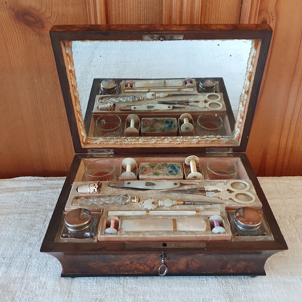 Palais Royal antique sewing box - writing box, French, 19th century