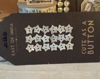 Set of mother of pearl heart shape buttons