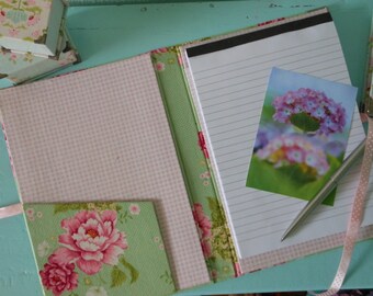 DIY kit A5 notebook, fabric covered cartonnage