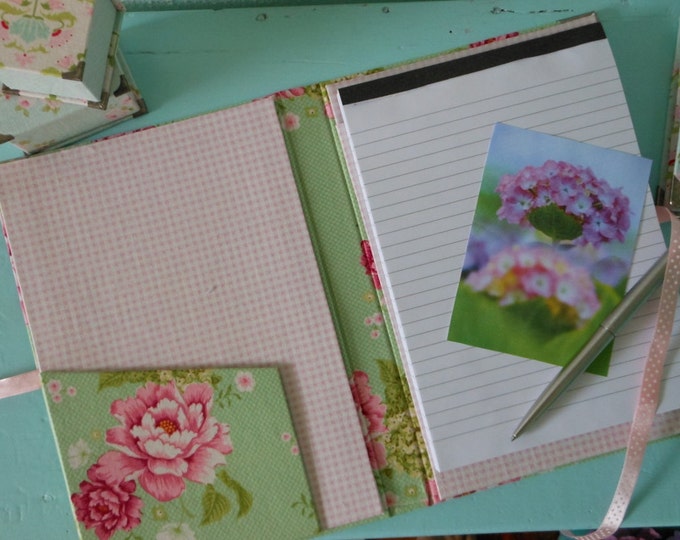DIY kit A5 notebook, fabric covered cartonnage