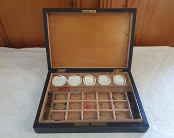 Painter's box or watercolor box, antique French