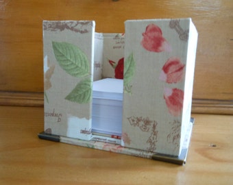 DIY kit paper stand or desk organizer, fabric covered cartonnage