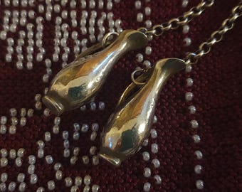 Knitting needle guards, antique Dutch silver, jug-shaped