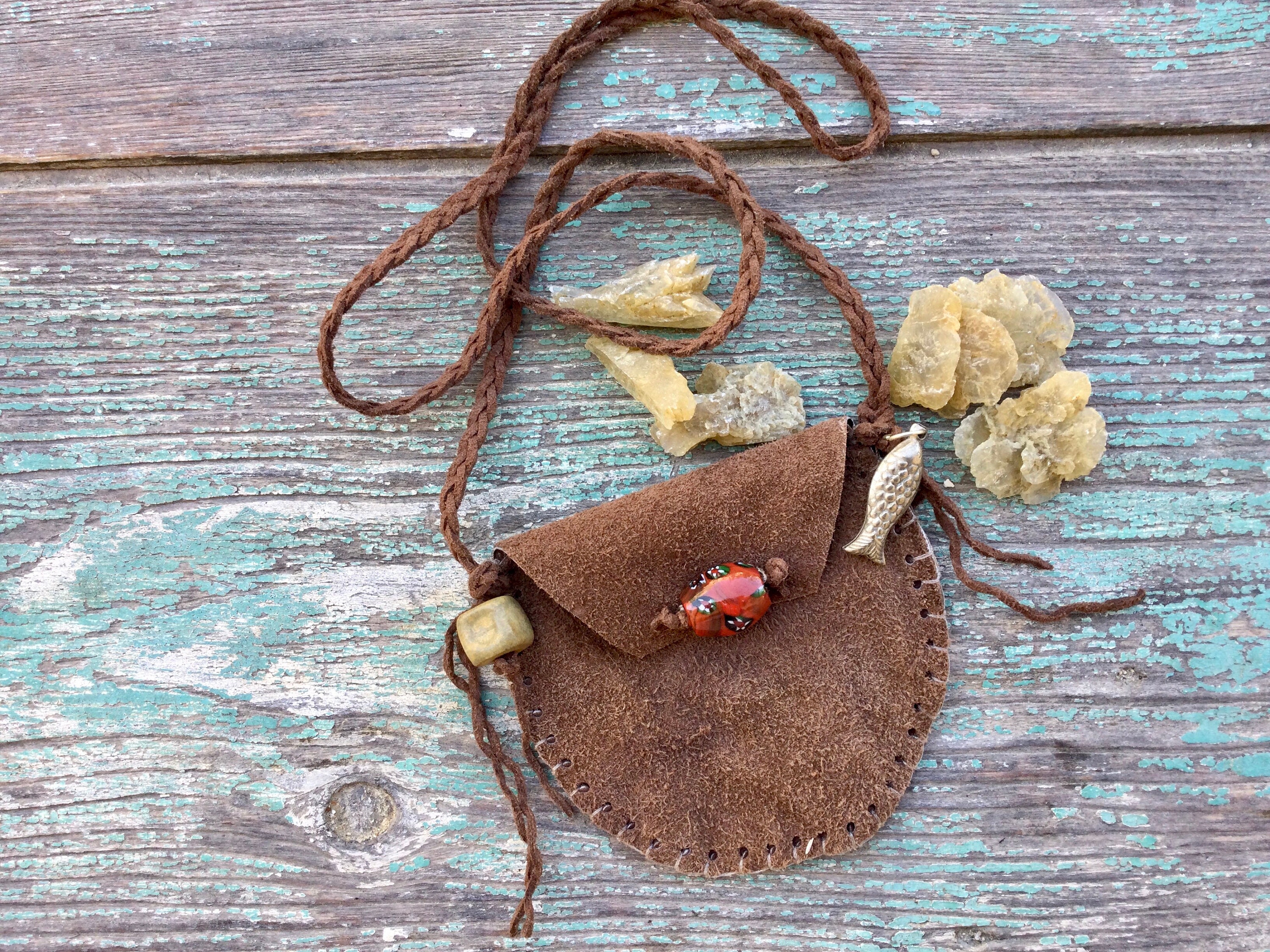 Medicine Bag Necklace Medicine Pouch Crystal Pouch Herb Etsy UK