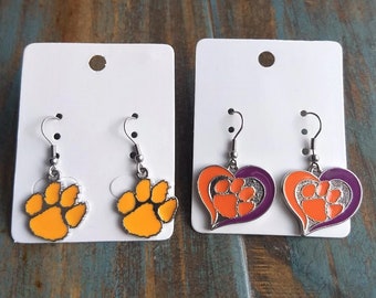 Hand-carved Tiger Paw Shell Earrings