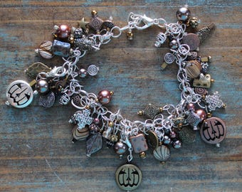 Pumpkin Charm Bracelet: Copper, Bronze & Silver Fall Jewelry
