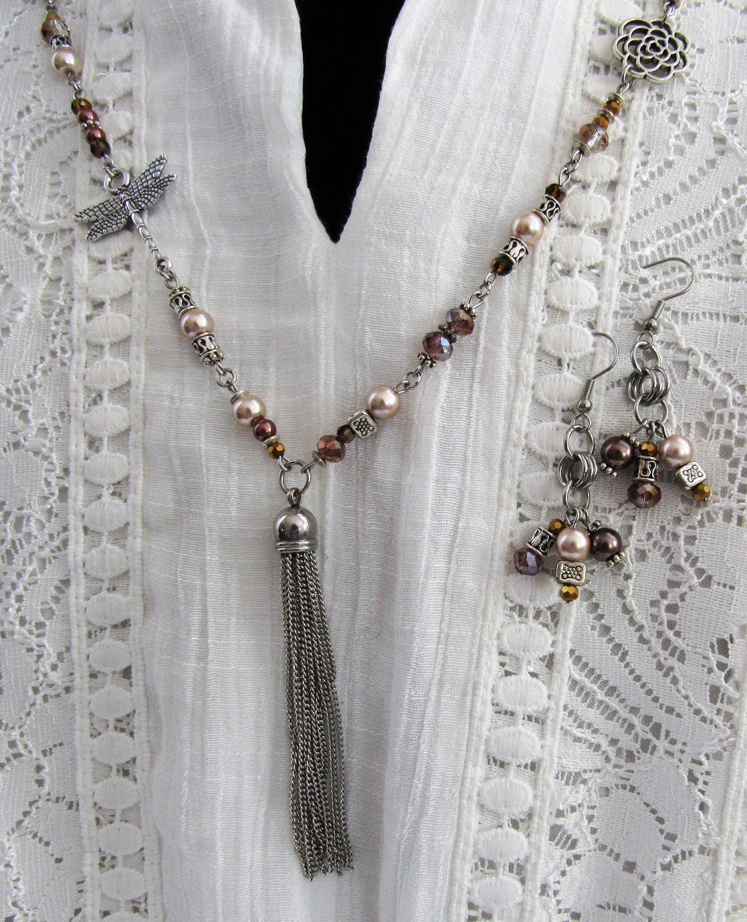 Long Boho Necklace Bohemian Tassel Hippie Beaded - Etsy