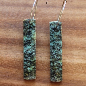 African Turquoise Jasper Natural Stone Earrings Stainless Steel Earwires Rectangle Shape Drop Hand Cut Stone, Gifts for Her image 7
