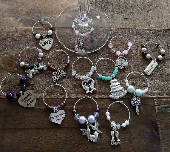 Wedding Wine Glass Charms Reception Favors Cake Wedding Wine Glass Charms Reception