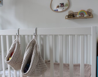 Small Scandi Hanging Crochet Bag | Hanging Storage Basket | Hanging Plant Basket | Toy Storage Hanging Bag | Hanging planter | Handmade Gift