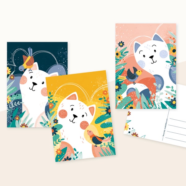 Postcard Cat Etsy