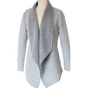 Women winter knit shortcoat Cardigan gray red xs-L