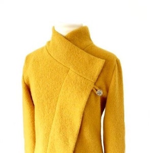 Women boiled wool Jacket ,Curry size Xs-L