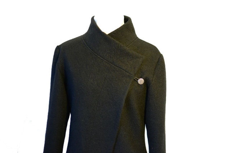 Women Boiled Wool Jacket black Size Xs-l | Etsy