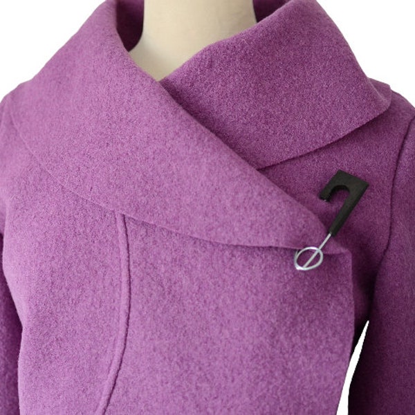 Veste en laine femme Bolero en baie violette taille XS-L sur mesure