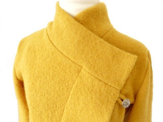 yellow boiled wool jacket