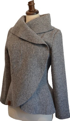 Women Boiled Wool Jacket Size Xs-l - Etsy