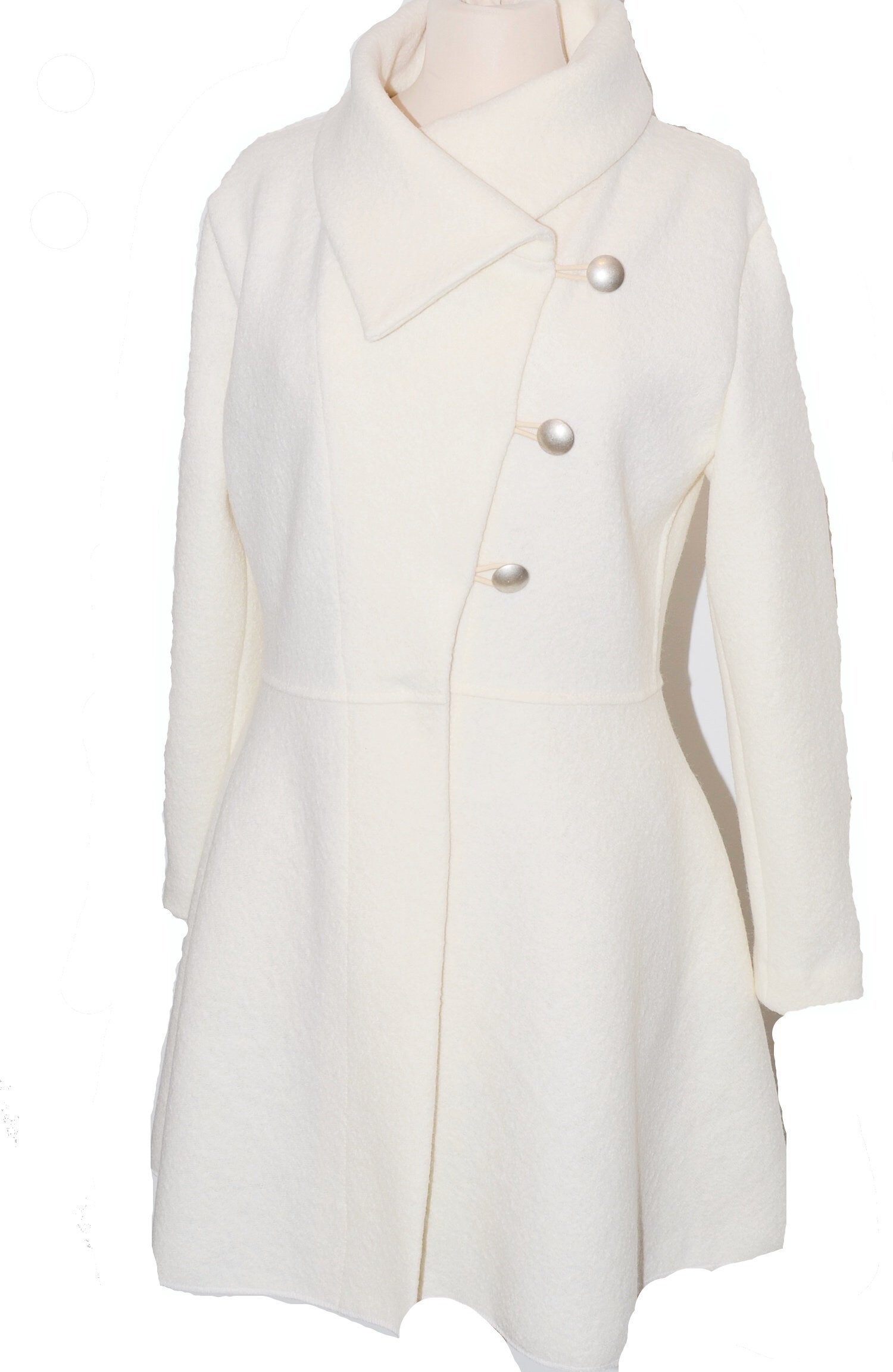 Women Boiled Wool Coat Size Xs-l 