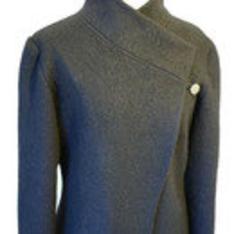 Women Boiled Wool Jacket black Size Xsl Etsy