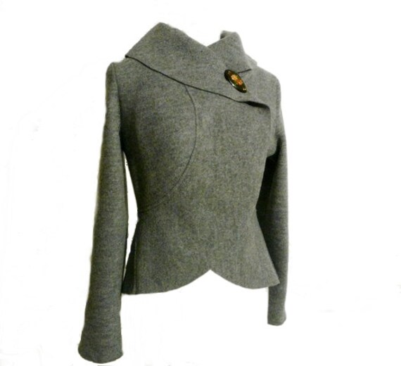 women's plus size boiled wool jacket