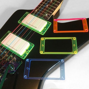 Guitar Part - PICKUP RING Mounting Trim Flat Bezel - HUMBUCKER - Fluorescent Glow - Blue Green Red Yellow