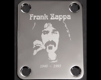 Guitar Parts - Neck Mounting Plate - Custom Engraved Etched - FRANK ZAPPA - Chrome or Gold