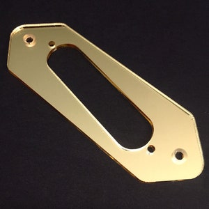 Guitar Part - CONVERSION PICKUP RING Mounting Trim Bezel - P90 DogEar to Slant Single Coil - Black, Clear, Chrome Gold Mirror