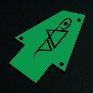 Guitar Parts - Engraved Etched - Truss Rod Cover - Options Fit: Gibson Epiphone Jackson Ibanez - Jem STEVE VAI - Green Black