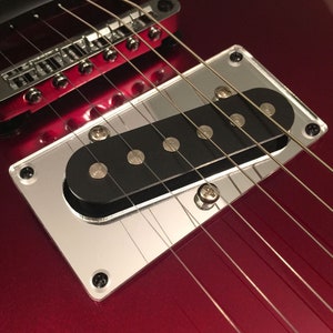 Guitar Part - CONVERSION PICKUP RING Mounting Trim Bezel - Humbucker to Telecaster Bridge Single Coil - Black, Clear, Chrome Gold Mirror