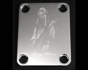 Guitar Parts - Neck Mounting Plate - Custom Engraved Etched - GREGG ALLMAN - Chrome or Gold