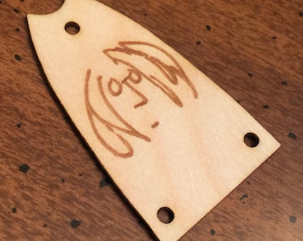 Guitar Parts - Wood Burned - Truss Rod Cover - Options Fit: Gibson or Epiphone - JOHN LENNON Imagine BEATLES - Black Gold