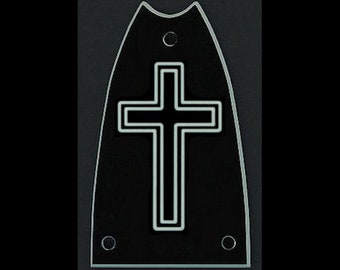 Guitar Parts - Engraved Etched - Truss Rod Cover - Options Fit: Gibson Epiphone Jackson Ibanez - CROSS