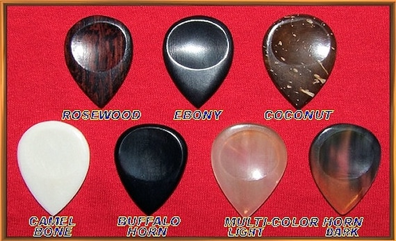 4 X BEAUTIFUL HANDMADE WOODCRAFT EBONY GUITAR PICKS// EBONY GUITAR PLECTRUM//
