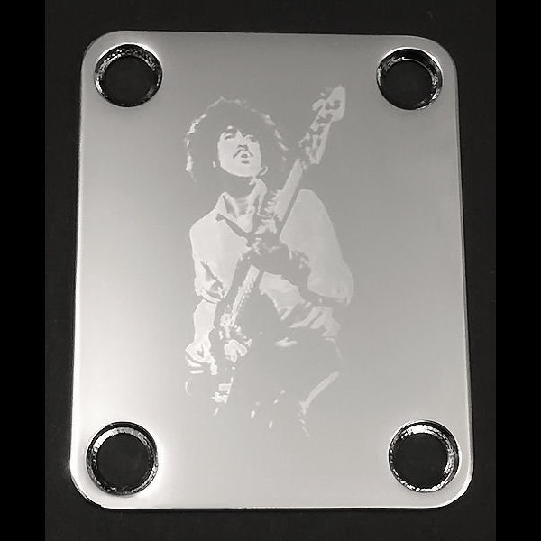 Guitar Parts - Neck Mounting Plate - Custom Engraved Etched - PHIL LYNOTT Thin Lizzy - Chrome or Gold